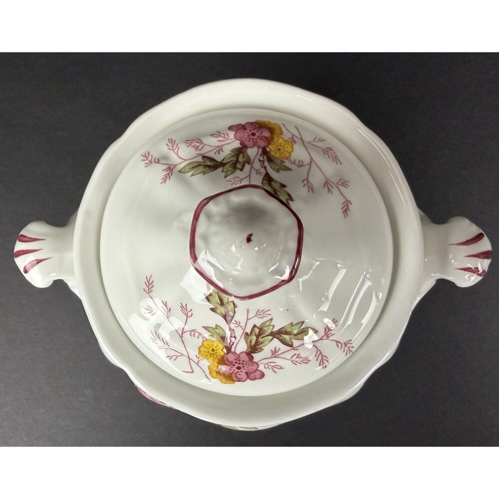 Vintage Ridgway English Garden 4424 Sugar Bowl with Lid, Floral Pattern - Picture 5 of 11